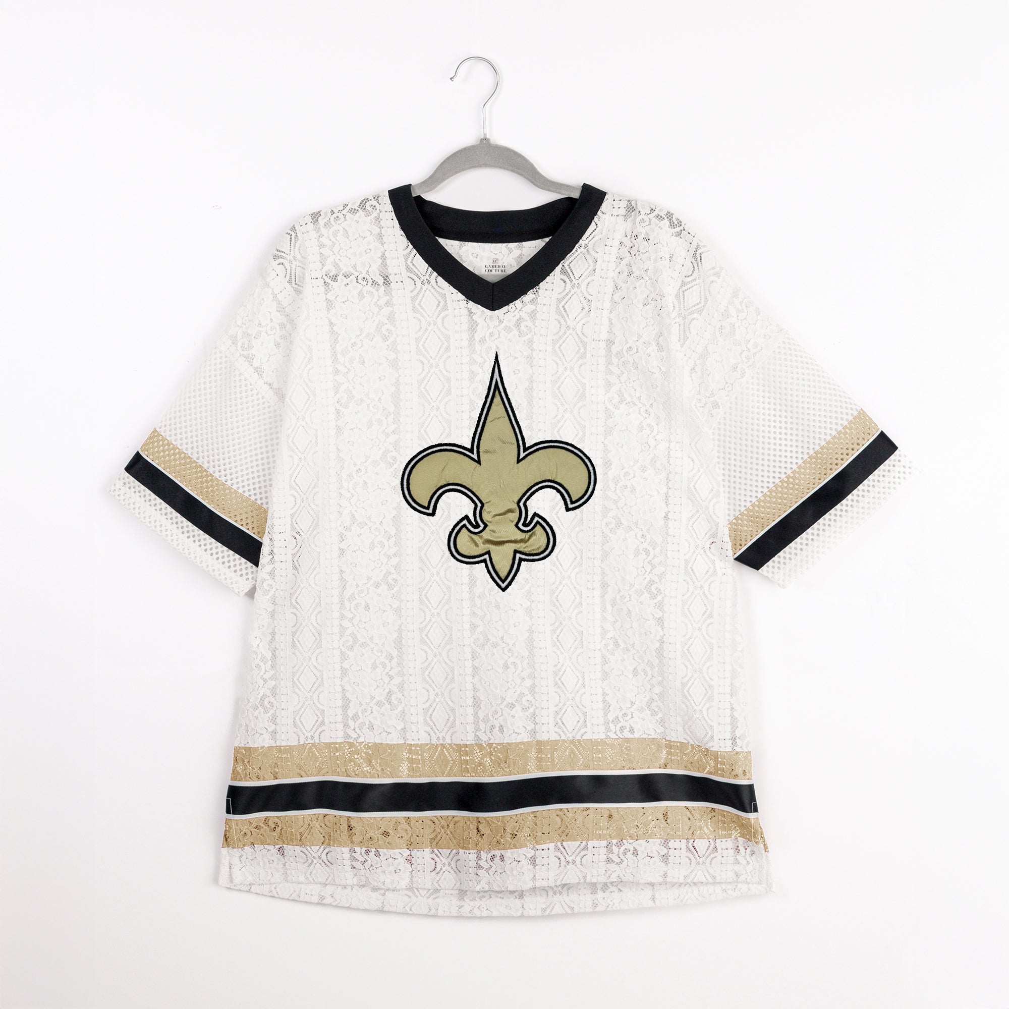NEW ORLEANS SAINTS HIGH NOTE LACE FASHION TOP