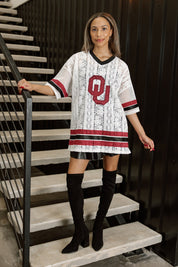 OKLAHOMA SOONERS HIGH NOTE LACE FASHION JERSEY