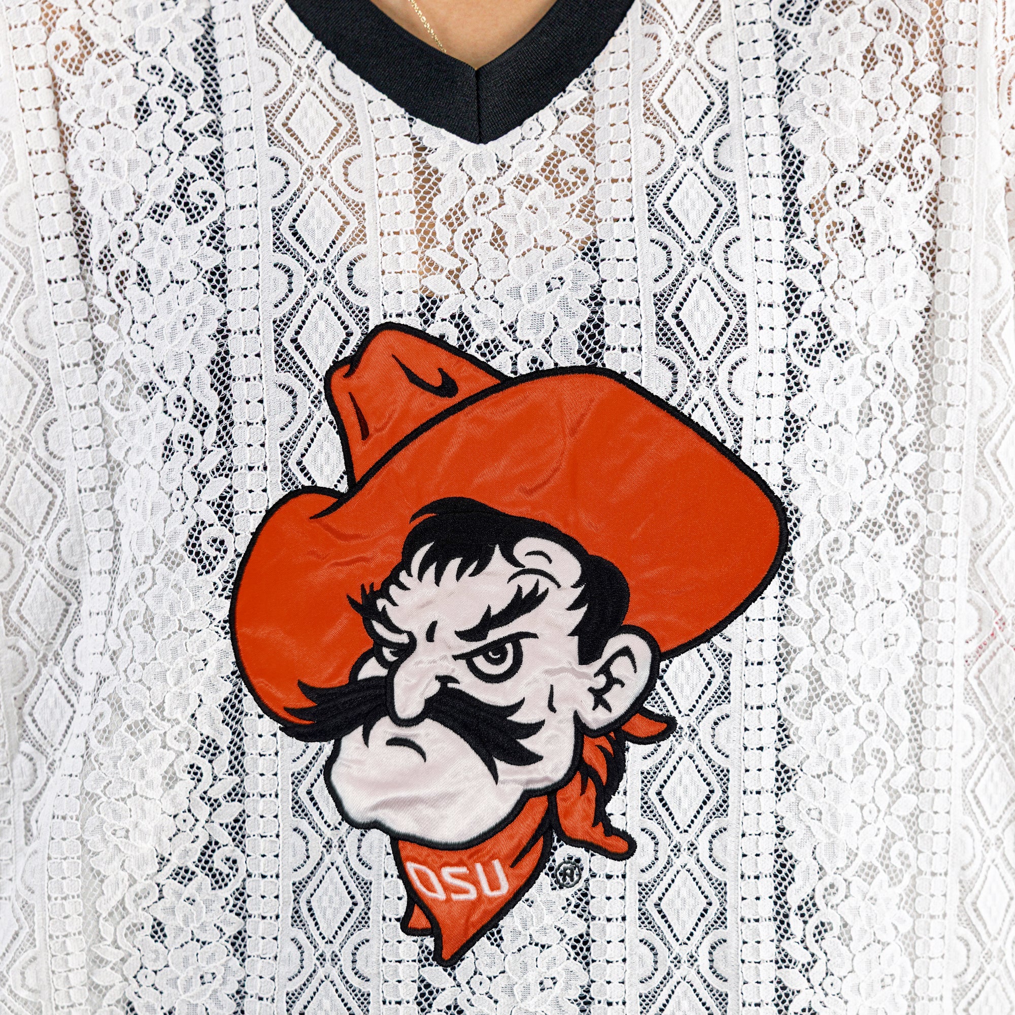 OKLAHOMA STATE COWBOYS HIGH NOTE LACE FASHION JERSEY