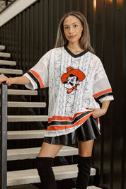 OKLAHOMA STATE COWBOYS HIGH NOTE LACE FASHION JERSEY