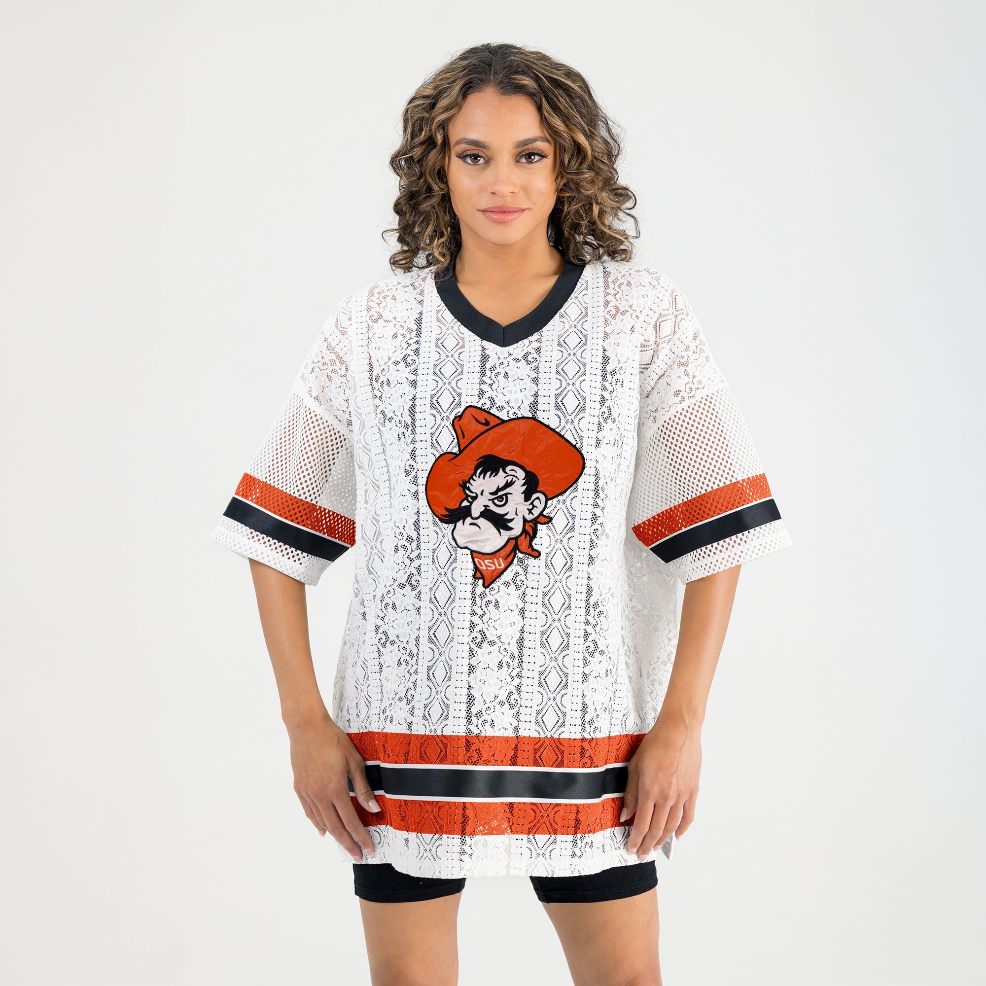 OKLAHOMA STATE COWBOYS HIGH NOTE LACE FASHION JERSEY