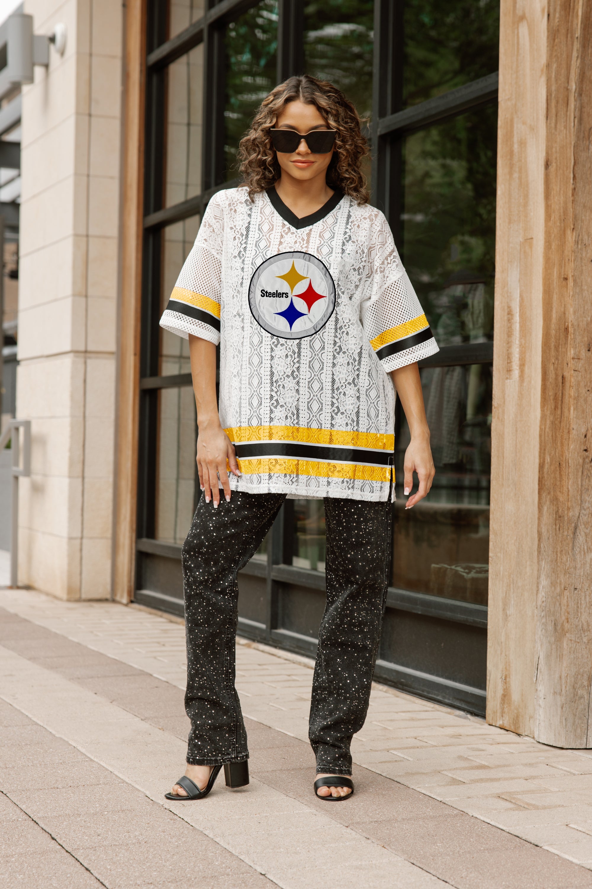 PITTSBURGH STEELERS HIGH NOTE LACE FASHION TOP