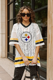 PITTSBURGH STEELERS HIGH NOTE LACE FASHION TOP