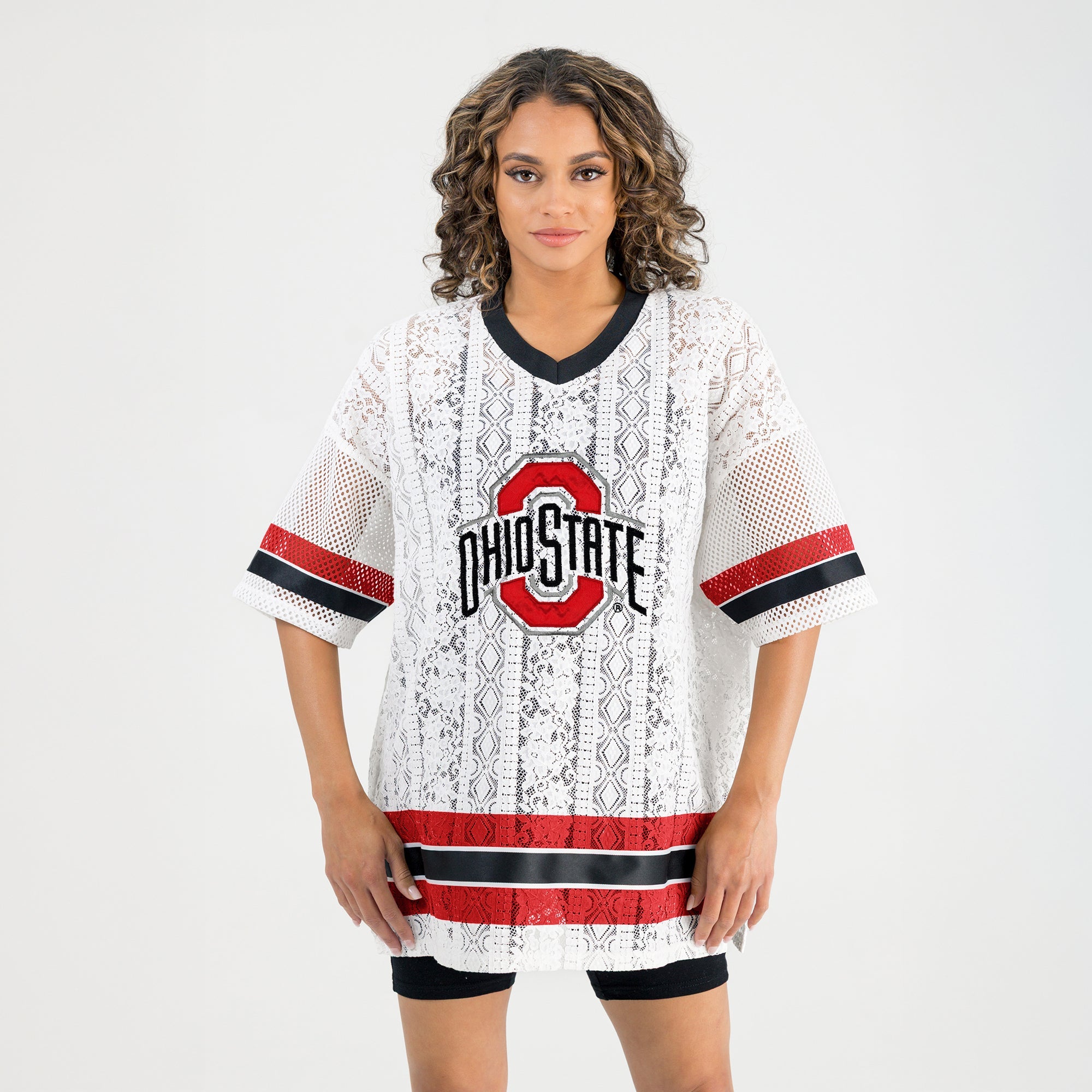 OHIO STATE BUCKEYES HIGH NOTE LACE FASHION JERSEY