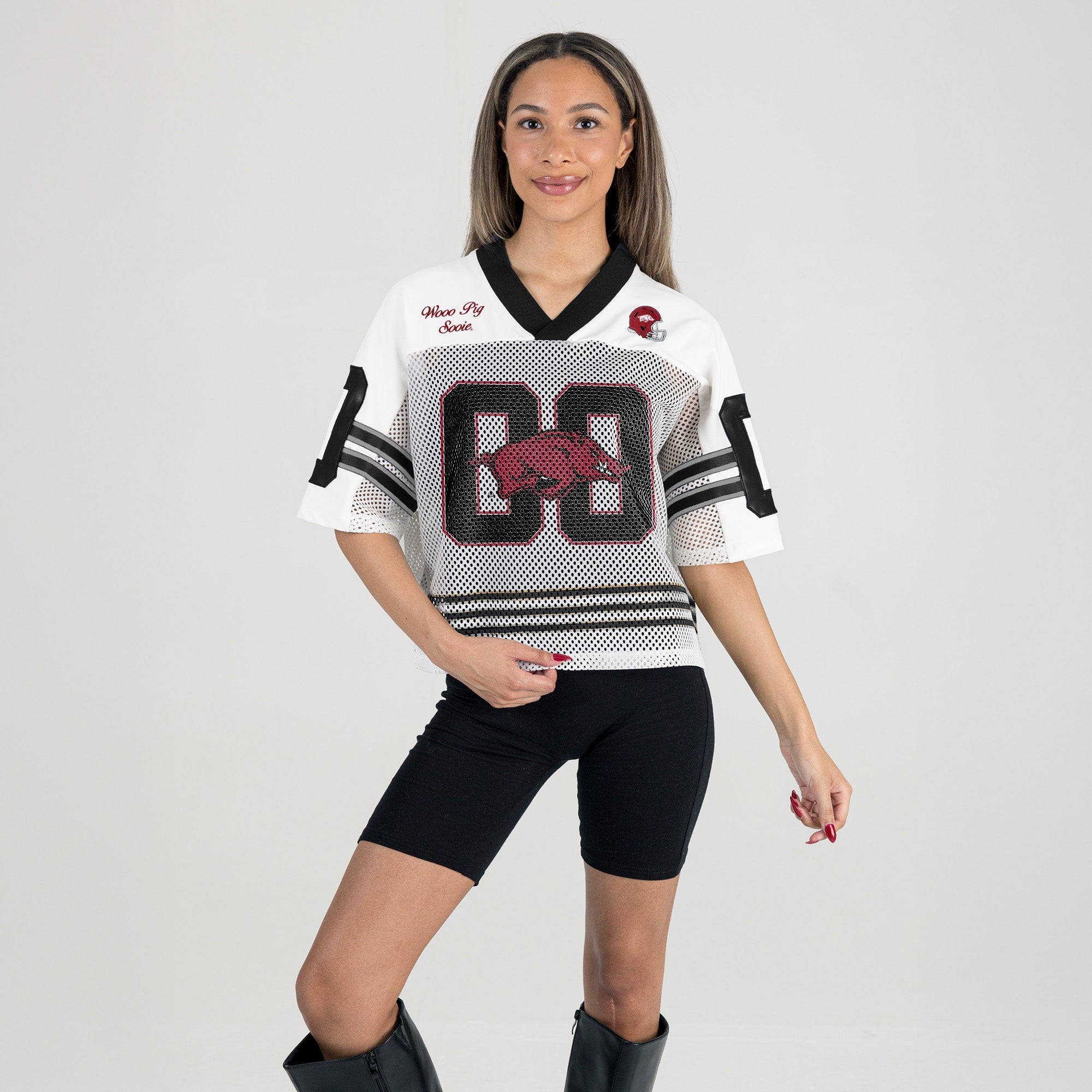 ARKANSAS RAZORBACKS TRAILBLAZER MESH CROP FASHION JERSEY