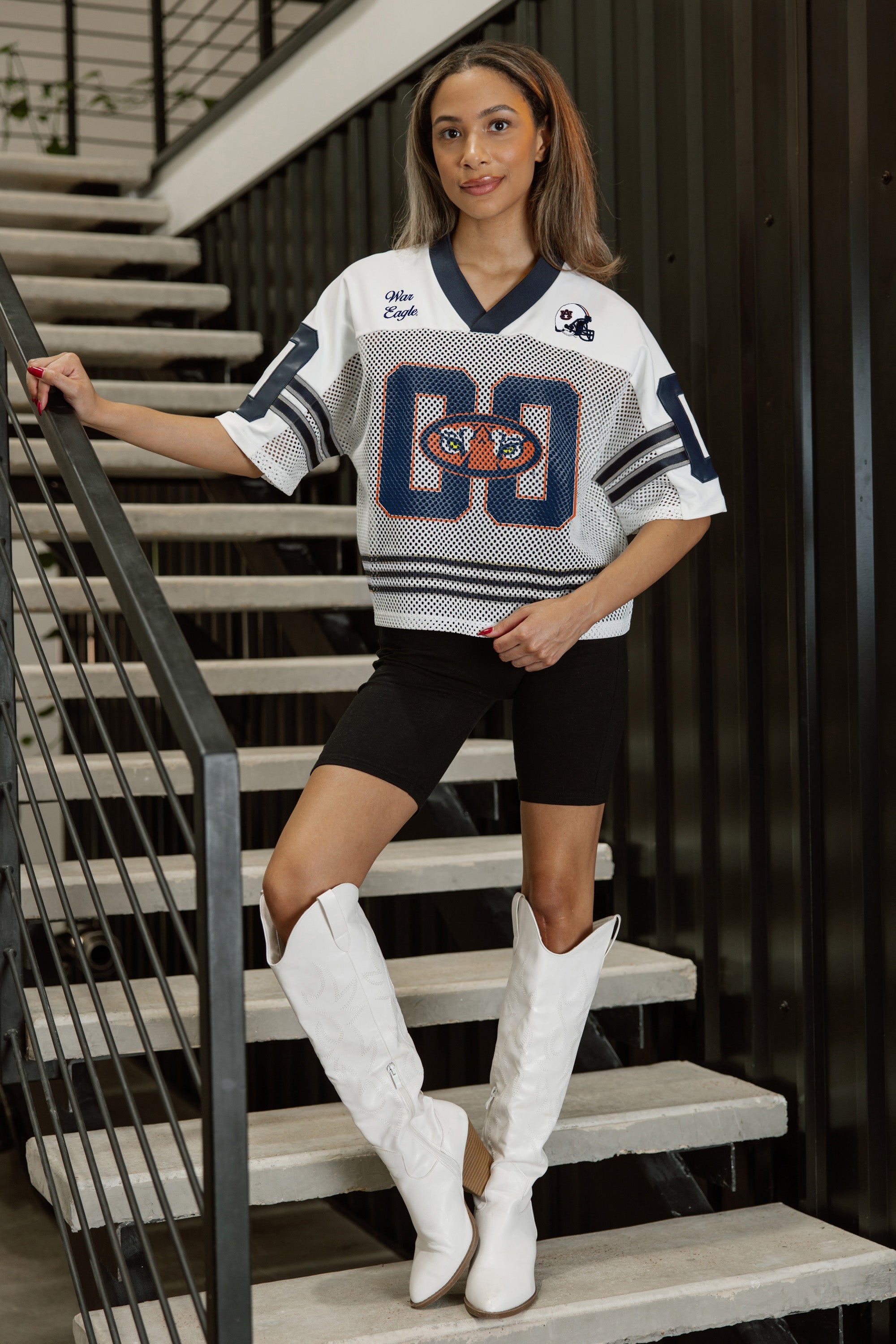 AUBURN TIGERS TRAILBLAZER MESH CROP FASHION JERSEY