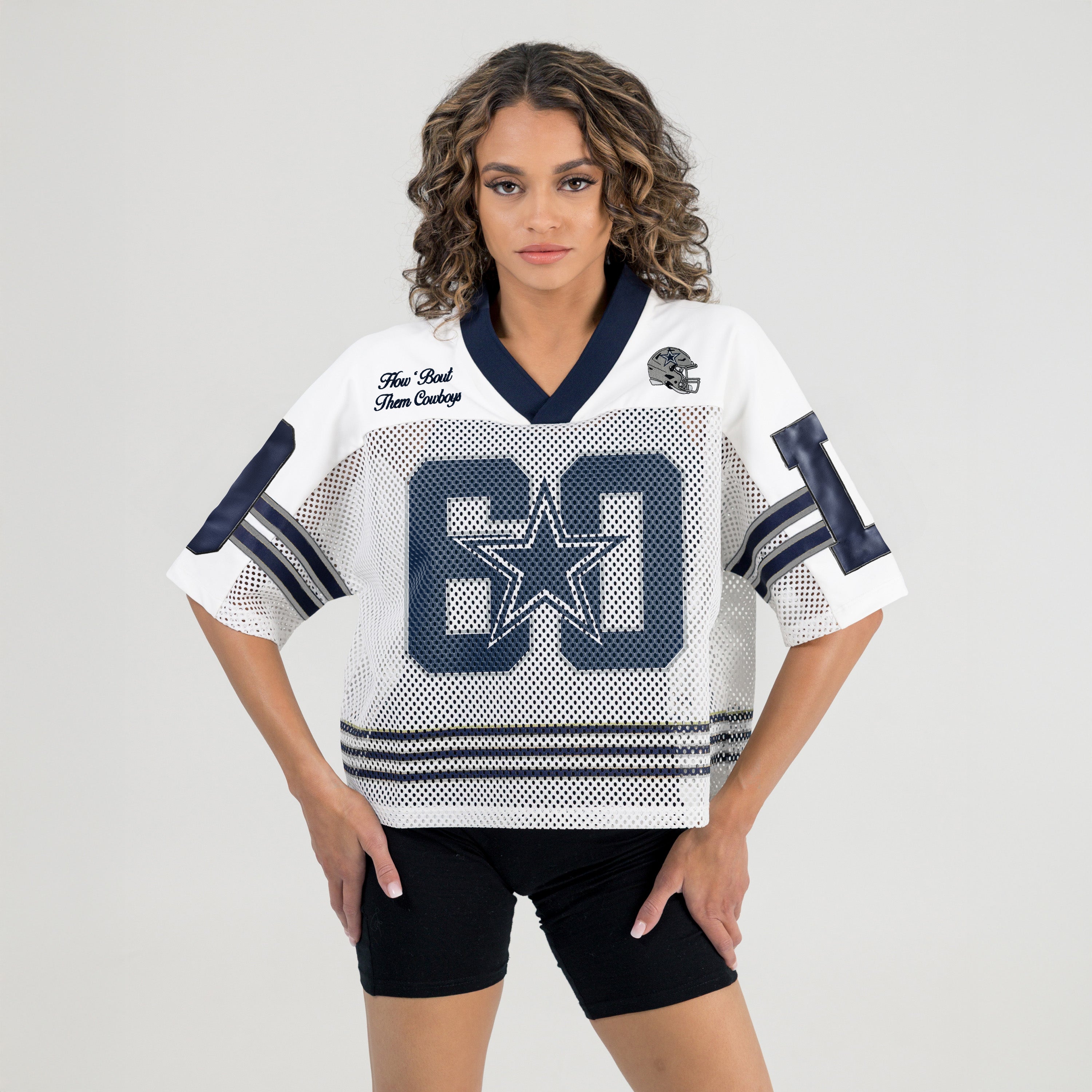 DALLAS COWBOYS TRAILBLAZER MESH CROP FASHION TOP