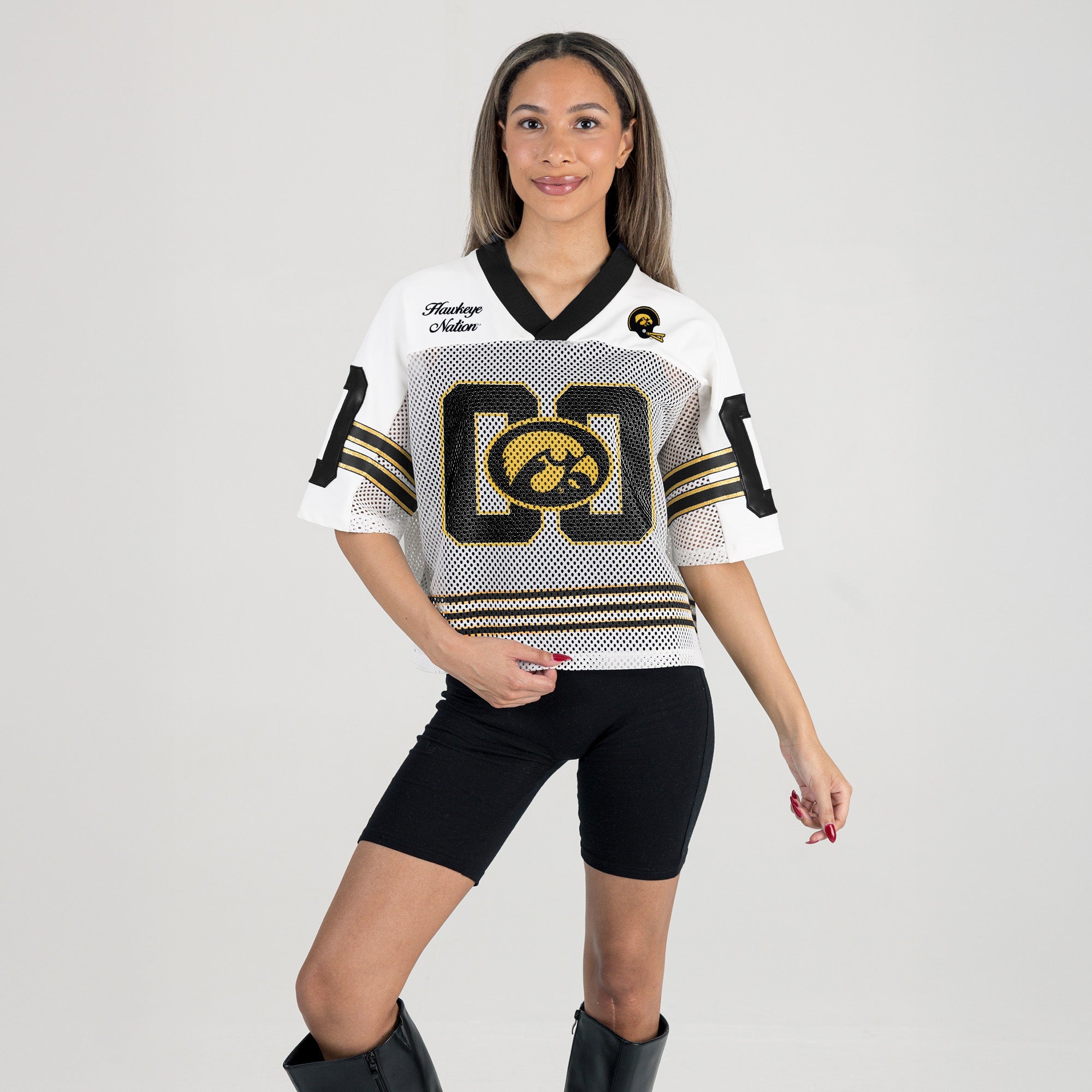 IOWA HAWKEYES TRAILBLAZER MESH CROP FASHION JERSEY