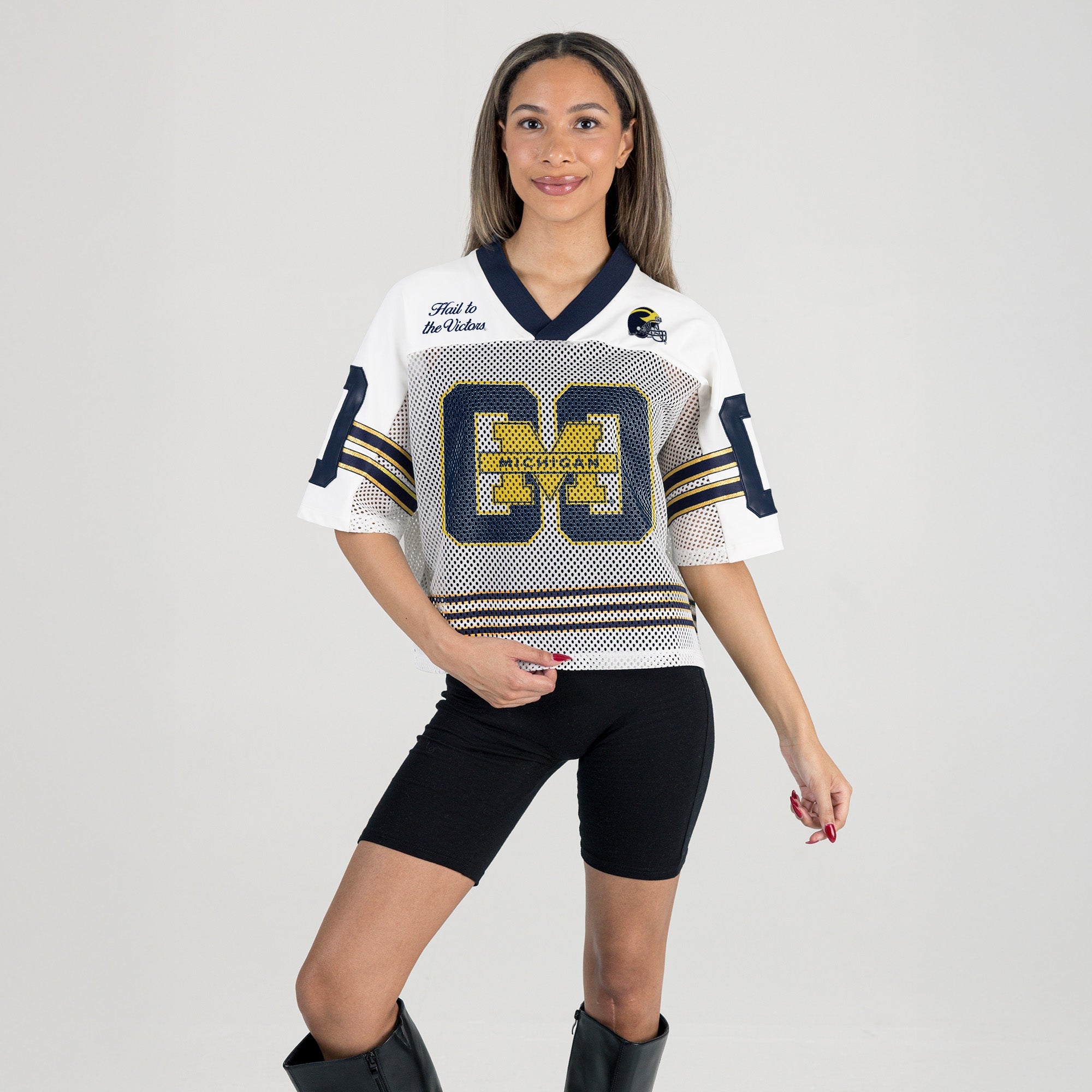 MICHIGAN WOLVERINES TRAILBLAZER MESH CROP FASHION JERSEY