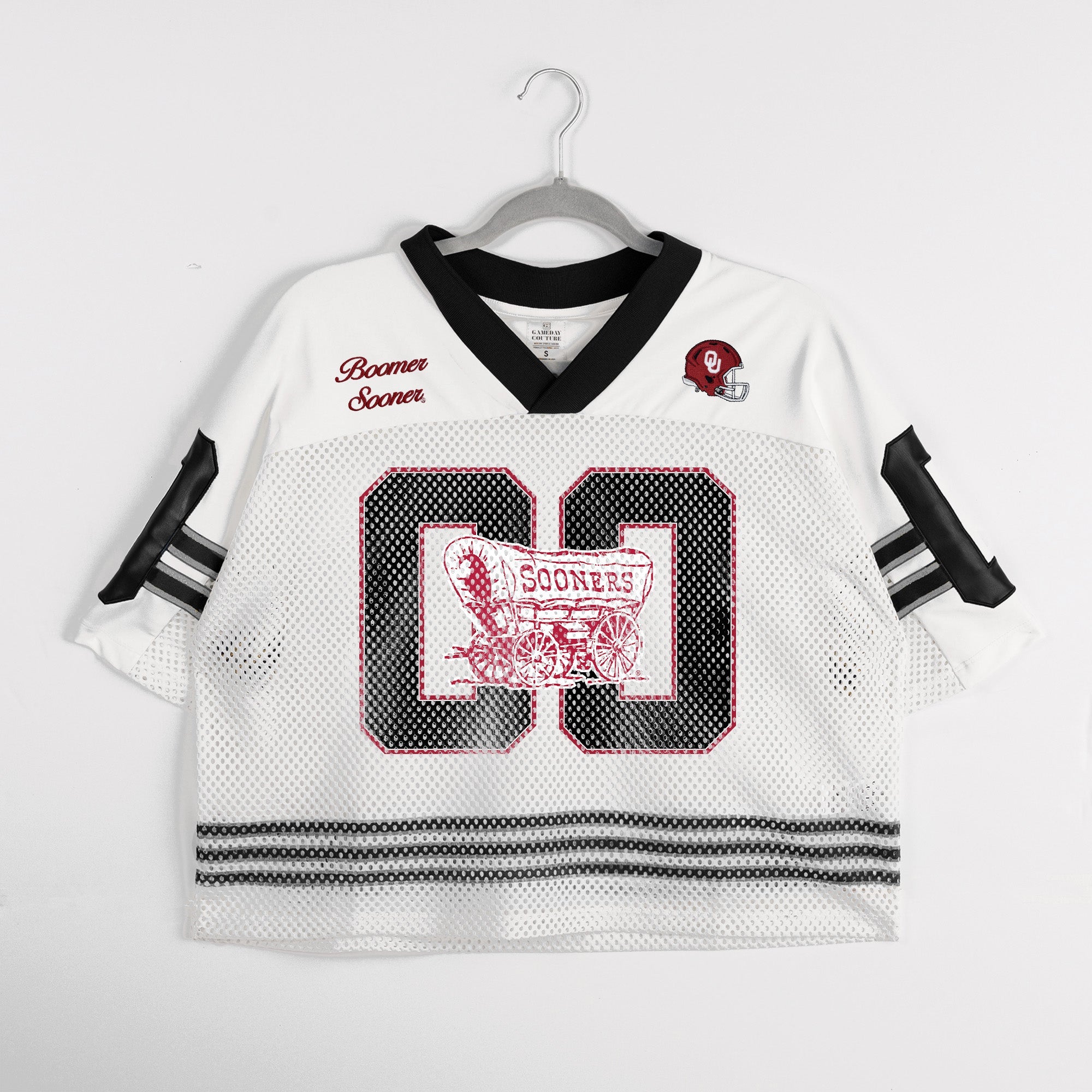 OKLAHOMA SOONERS TRAILBLAZER MESH CROP FASHION JERSEY