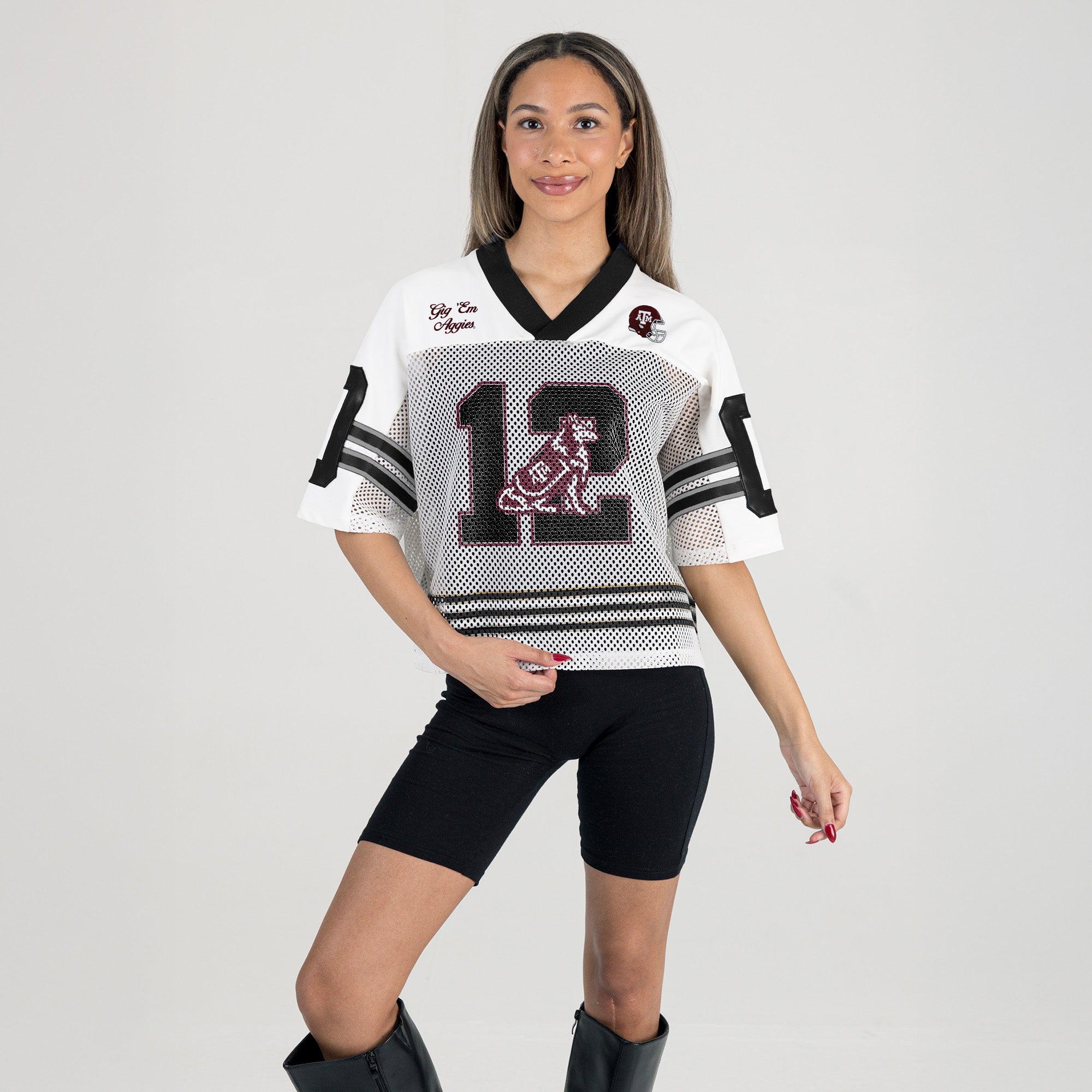 TEXAS A&M AGGIES TRAILBLAZER MESH CROP FASHION JERSEY