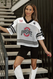 OHIO STATE BUCKEYES TRAILBLAZER MESH CROP FASHION JERSEY