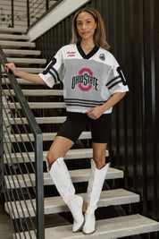 OHIO STATE BUCKEYES TRAILBLAZER MESH CROP FASHION JERSEY