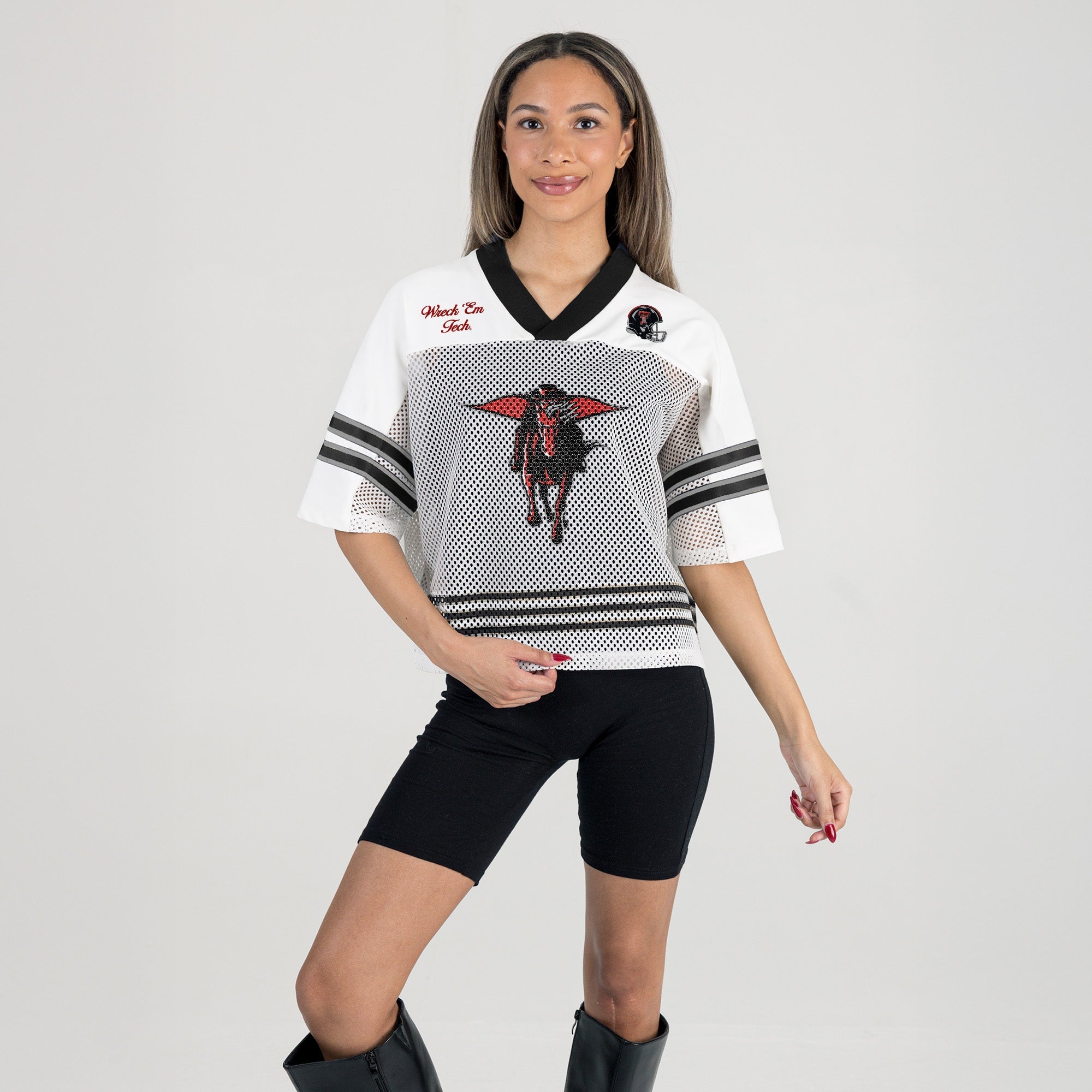 TEXAS TECH RED RAIDERS TRAILBLAZER MESH CROP FASHION JERSEY