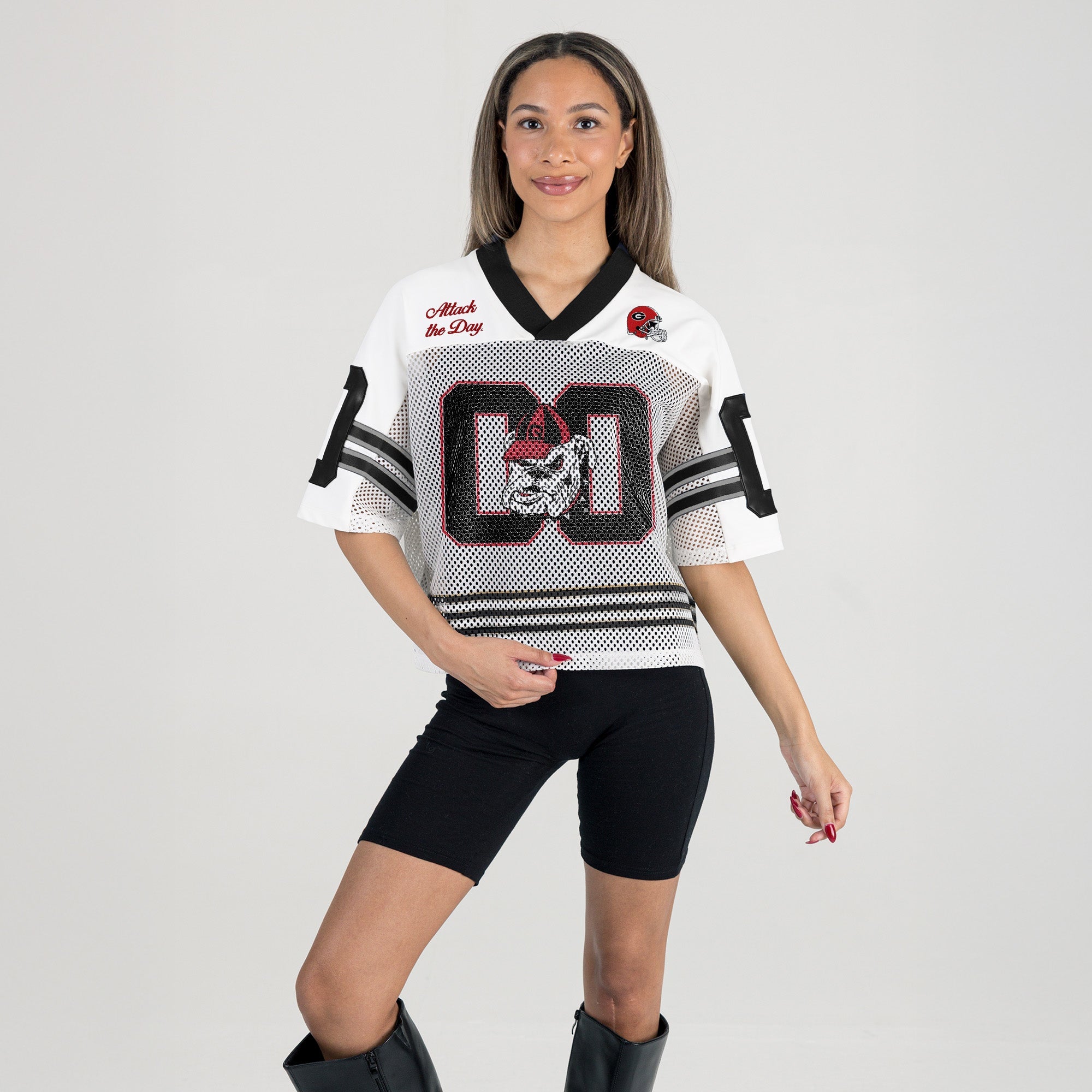 GEORGIA BULLDOGS TRAILBLAZER MESH CROP FASHION JERSEY