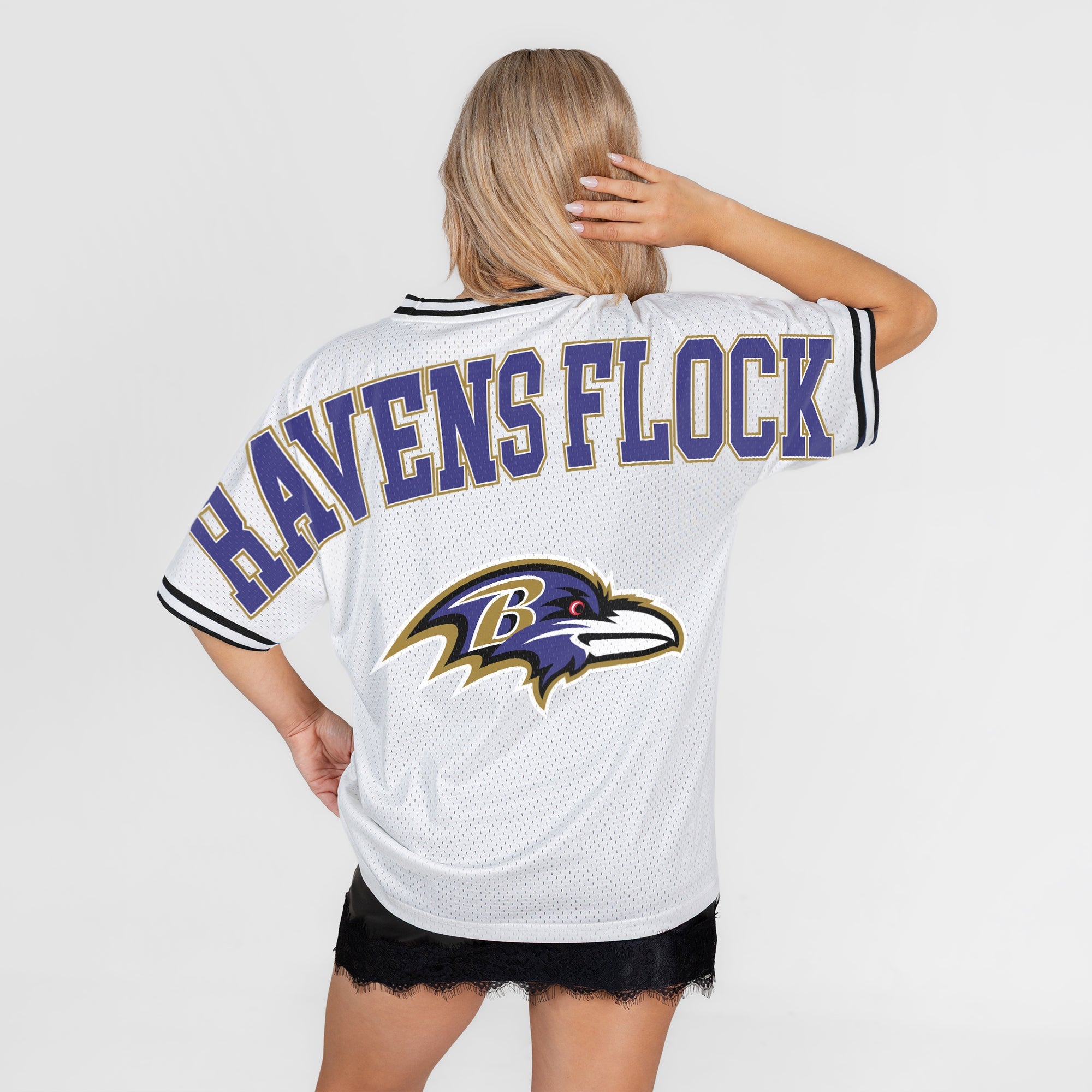 BALTIMORE RAVENS BELIEVE THE HYPE CREWNECK FASHION JERSEY