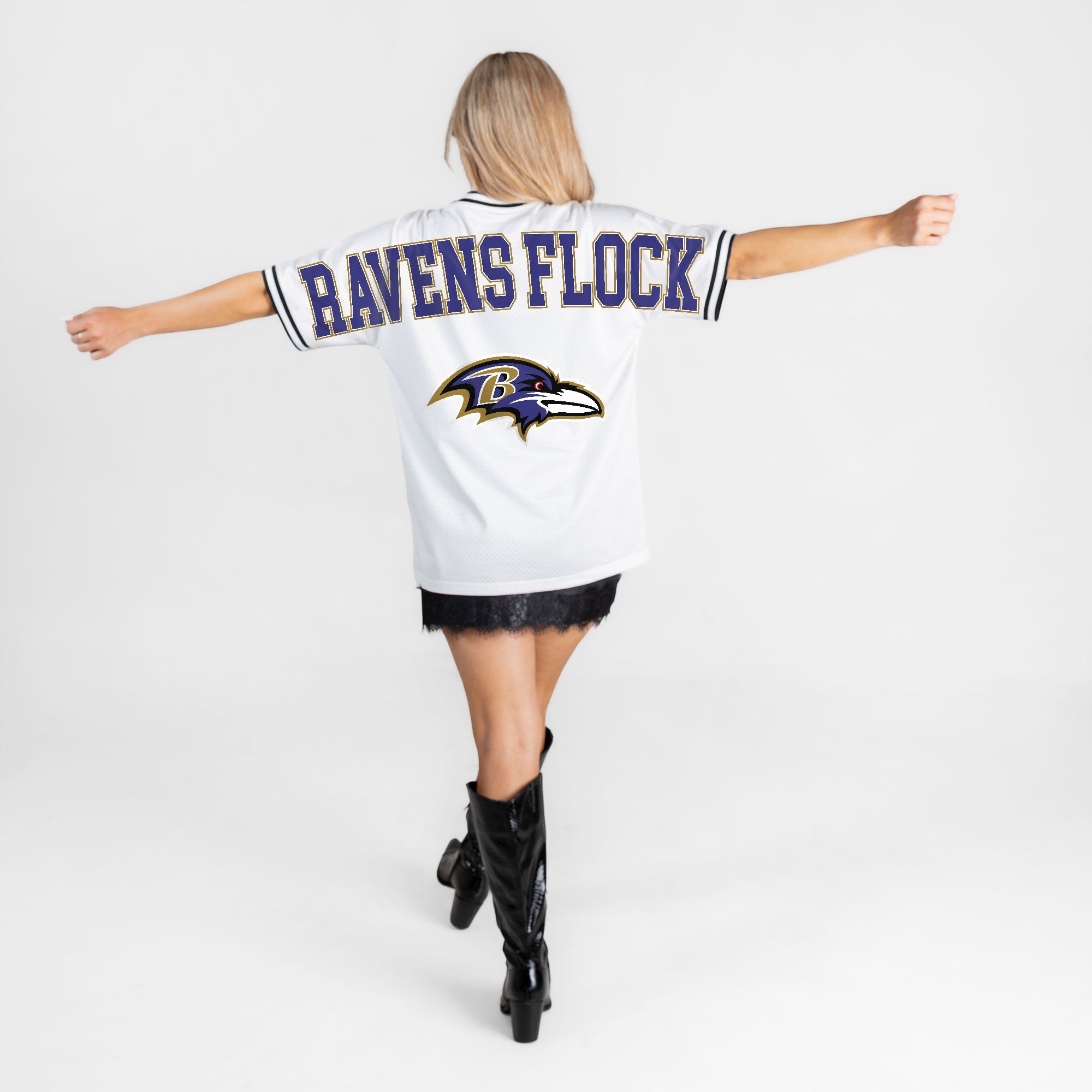 BALTIMORE RAVENS BELIEVE THE HYPE CREWNECK FASHION JERSEY