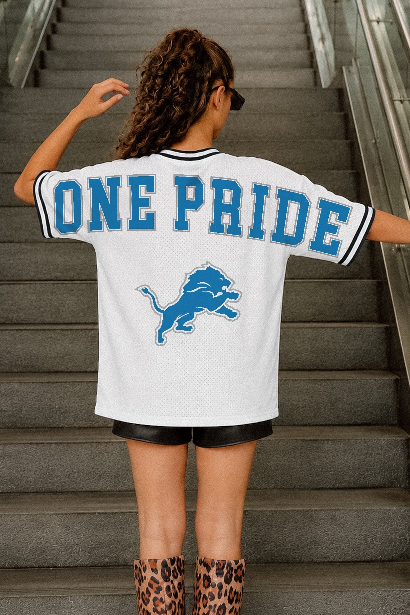 DETROIT LIONS BELIEVE THE HYPE CREWNECK FASHION JERSEY