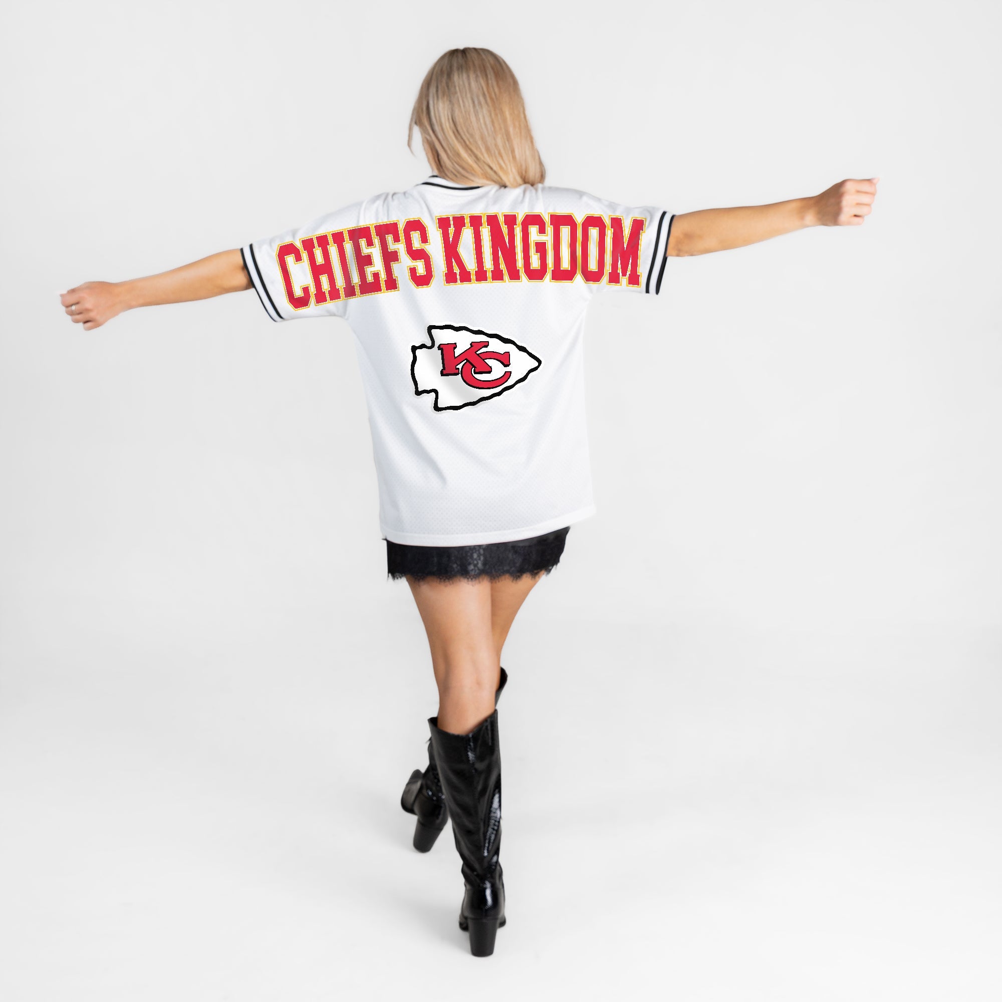 KANSAS CITY CHIEFS BELIEVE THE HYPE CREWNECK FASHION JERSEY