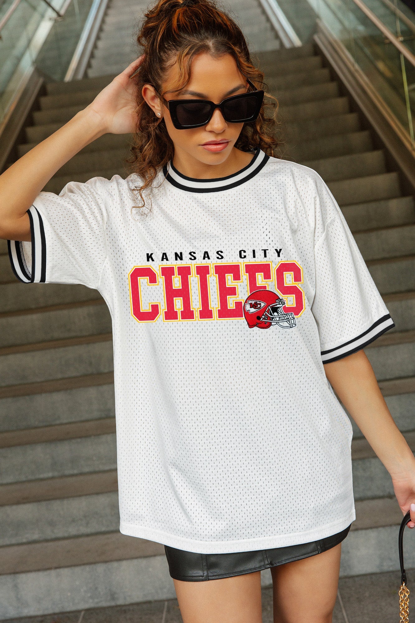 KANSAS CITY CHIEFS BELIEVE THE HYPE CREWNECK FASHION JERSEY