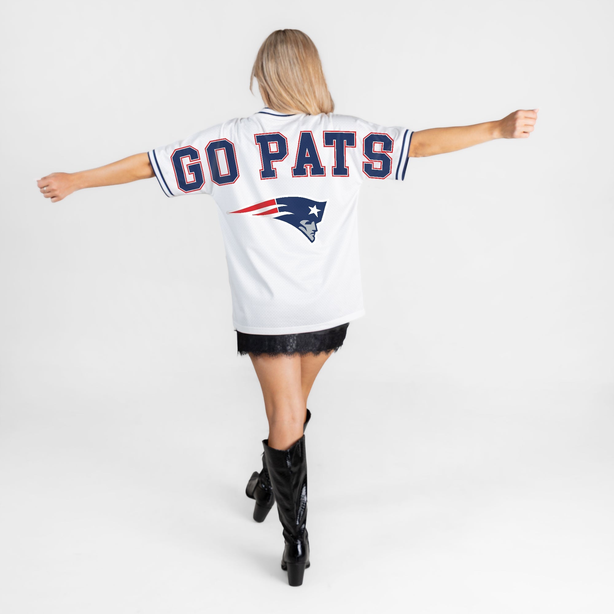 NEW ENGLAND PATRIOTS BELIEVE THE HYPE CREWNECK FASHION JERSEY