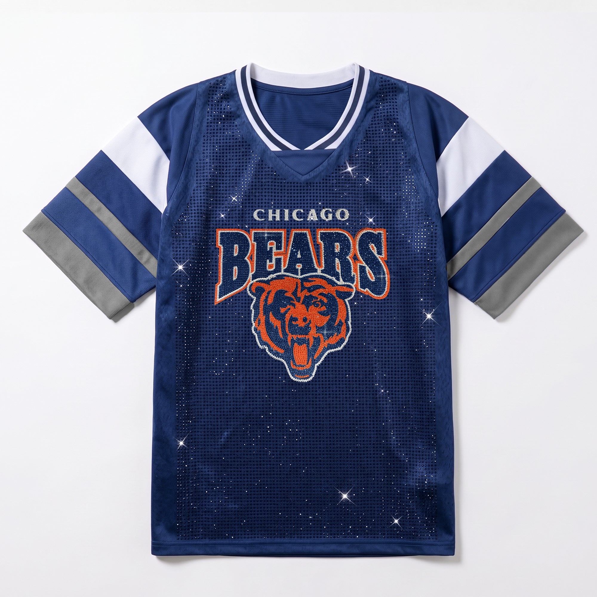 CHICAGO BEARS AMPED UP RHINESTONE FASHION TOP