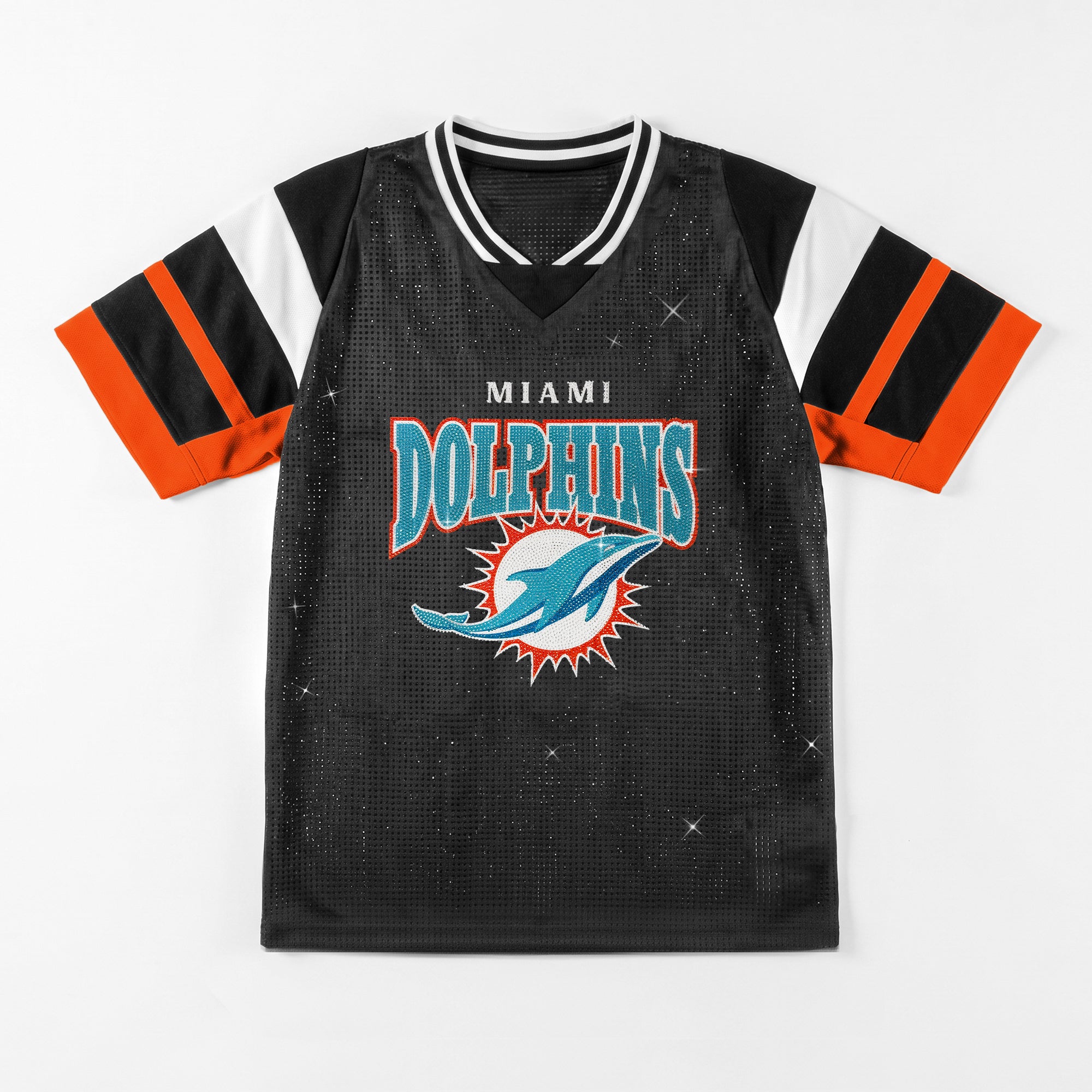 MIAMI DOLPHINS AMPED UP RHINESTONE FASHION TOP