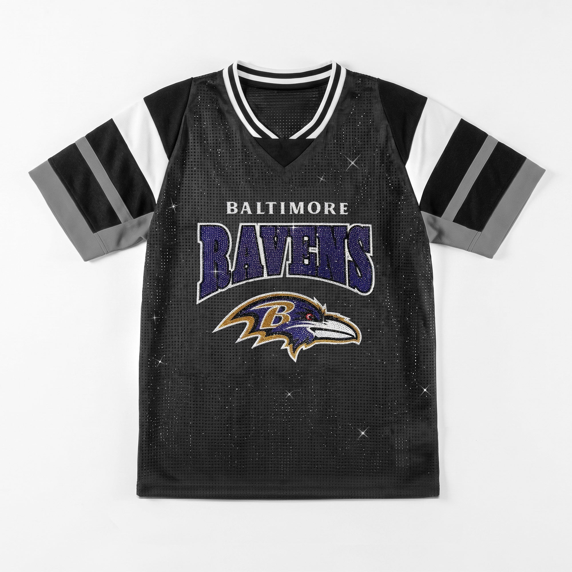 BALTIMORE RAVENS AMPED UP RHINESTONE FASHION TOP