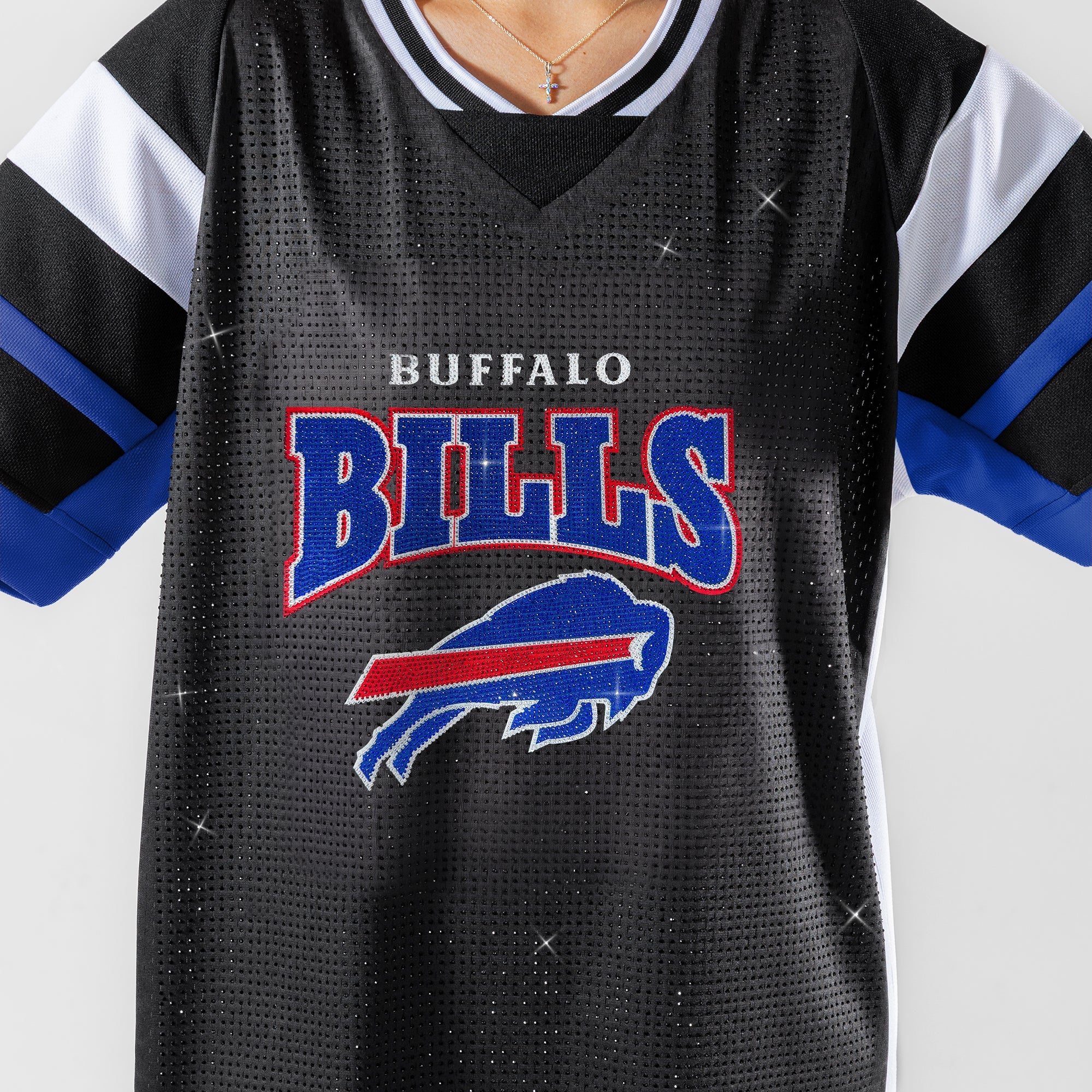 BUFFALO BILLS AMPED UP RHINESTONE FASHION TOP