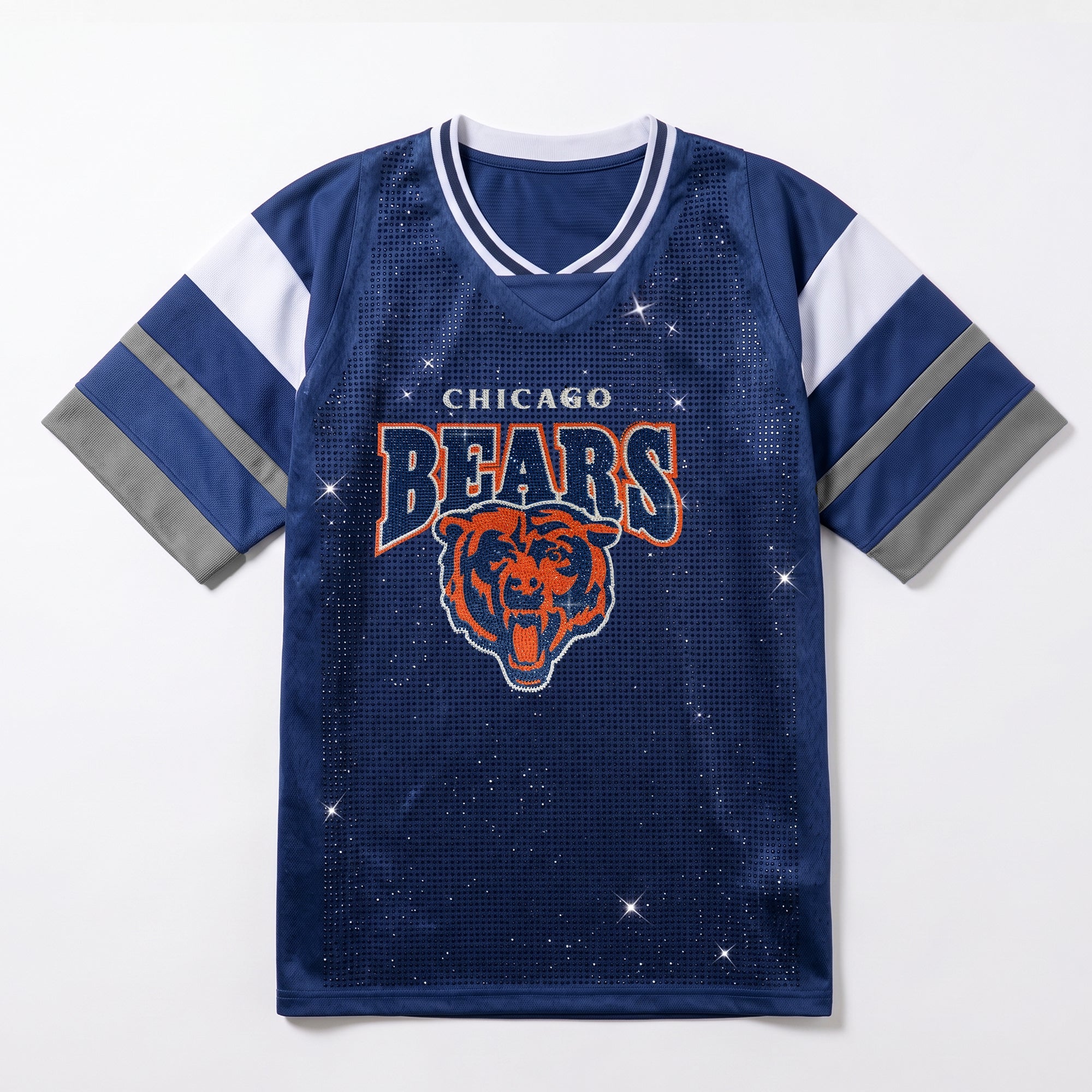 CHICAGO BEARS AMPED UP RHINESTONE FASHION TOP