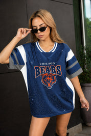 CHICAGO BEARS AMPED UP RHINESTONE FASHION TOP