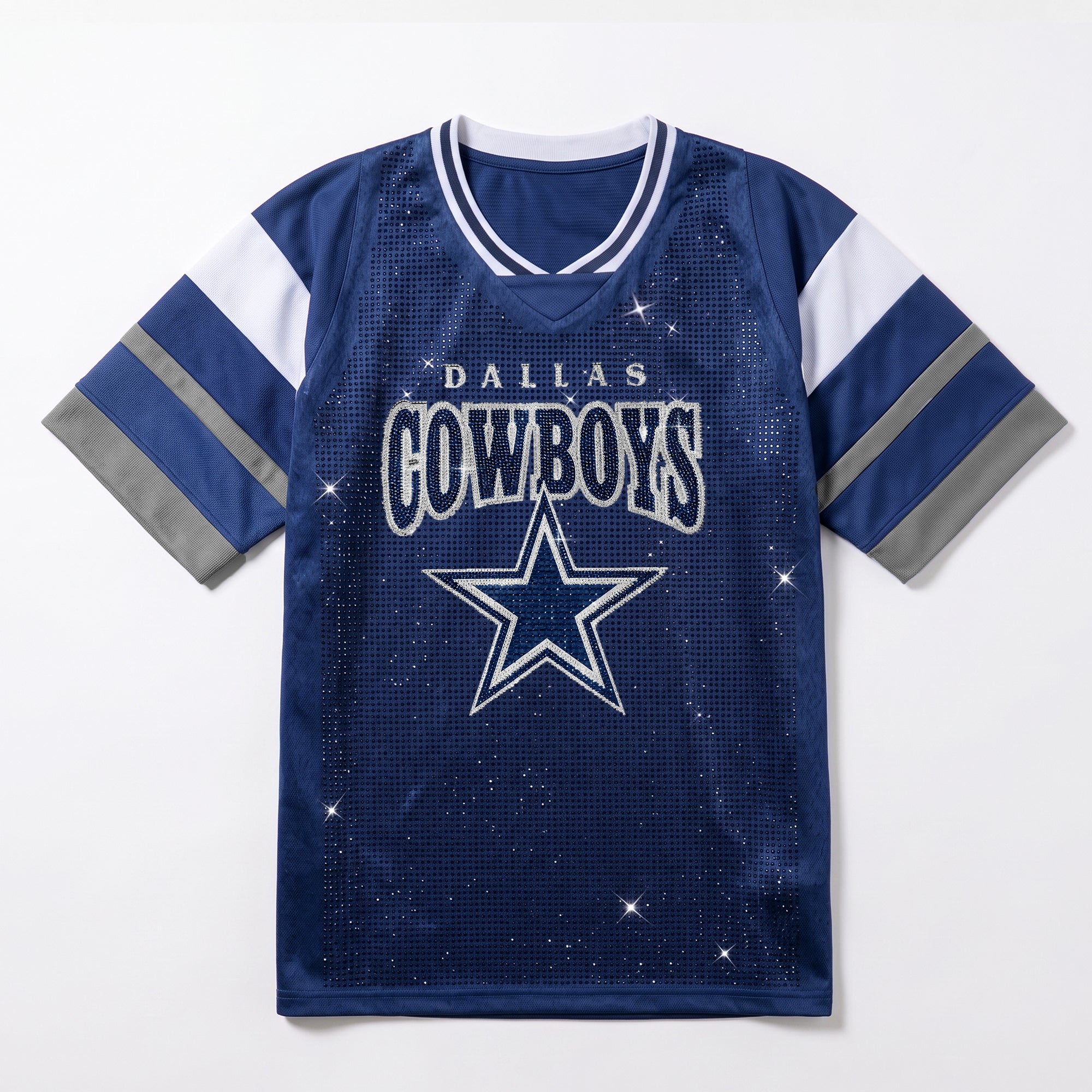DALLAS COWBOYS AMPED UP RHINESTONE FASHION TOP