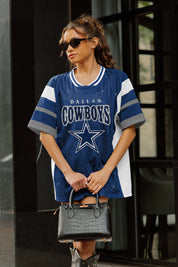 DALLAS COWBOYS AMPED UP RHINESTONE FASHION TOP