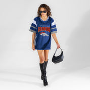 DENVER BRONCOS AMPED UP RHINESTONE FASHION TOP