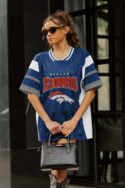 DENVER BRONCOS AMPED UP RHINESTONE FASHION TOP