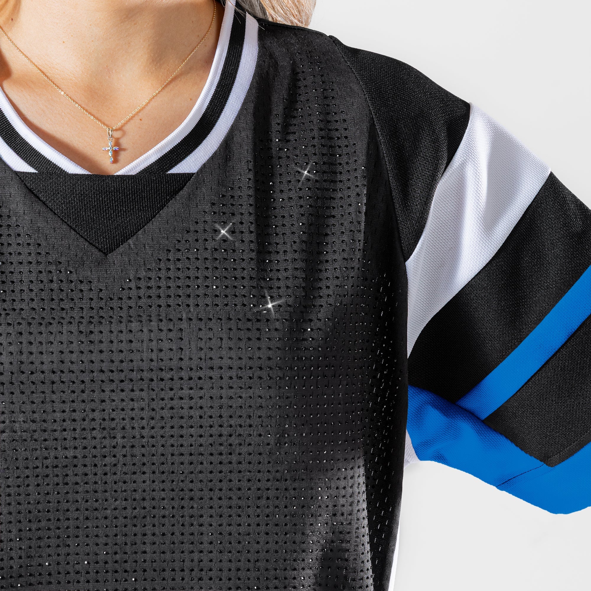 DETROIT LIONS AMPED UP RHINESTONE FASHION TOP