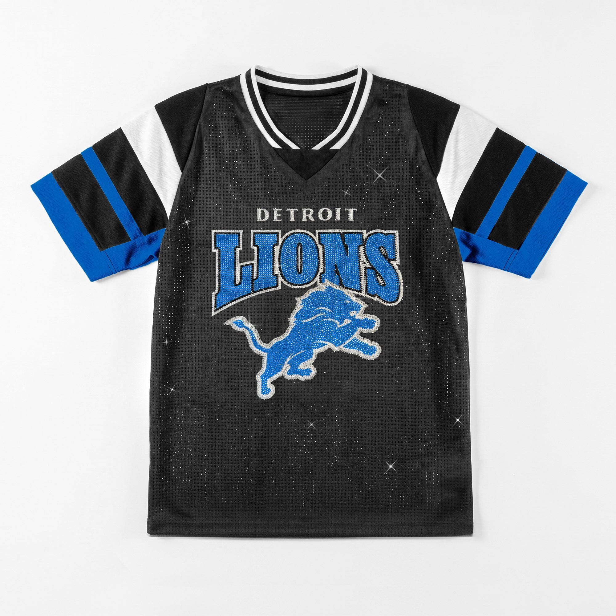 DETROIT LIONS AMPED UP RHINESTONE FASHION TOP