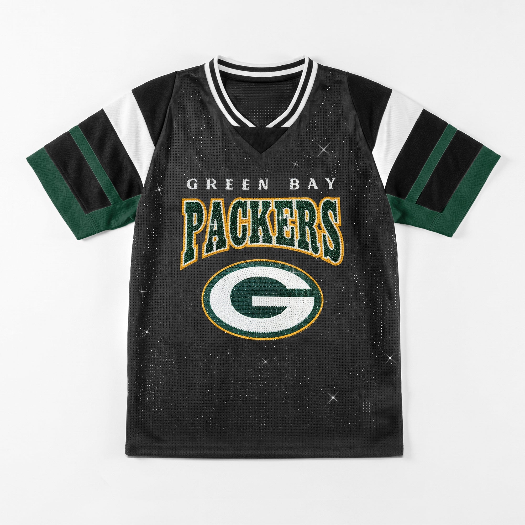 GREEN BAY PACKERS AMPED UP RHINESTONE FASHION TOP
