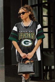 GREEN BAY PACKERS AMPED UP RHINESTONE FASHION TOP