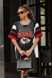 KANSAS CITY CHIEFS AMPED UP RHINESTONE FASHION TOP