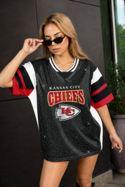 KANSAS CITY CHIEFS AMPED UP RHINESTONE FASHION TOP