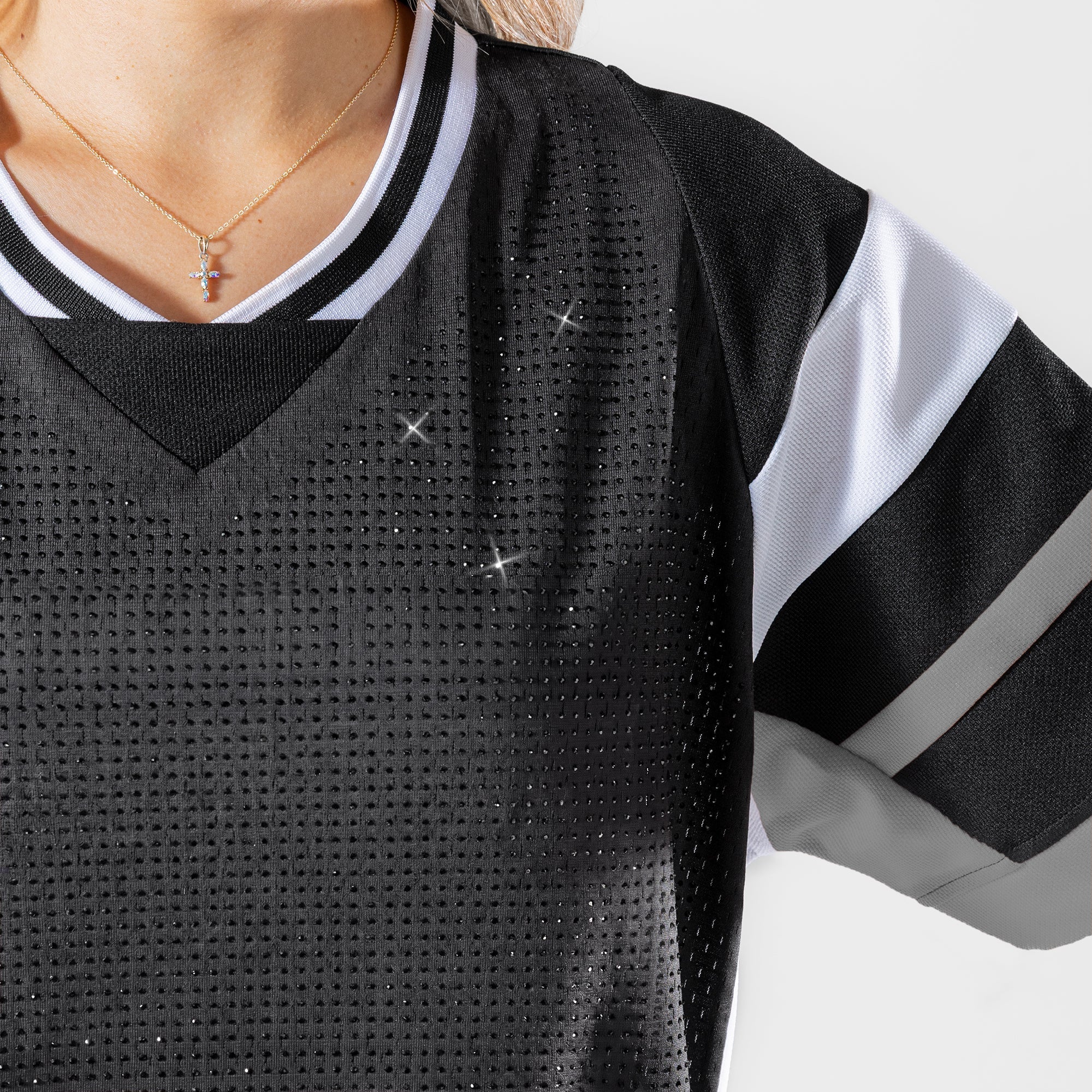 LAS VEGAS RAIDERS AMPED UP RHINESTONE FASHION TOP