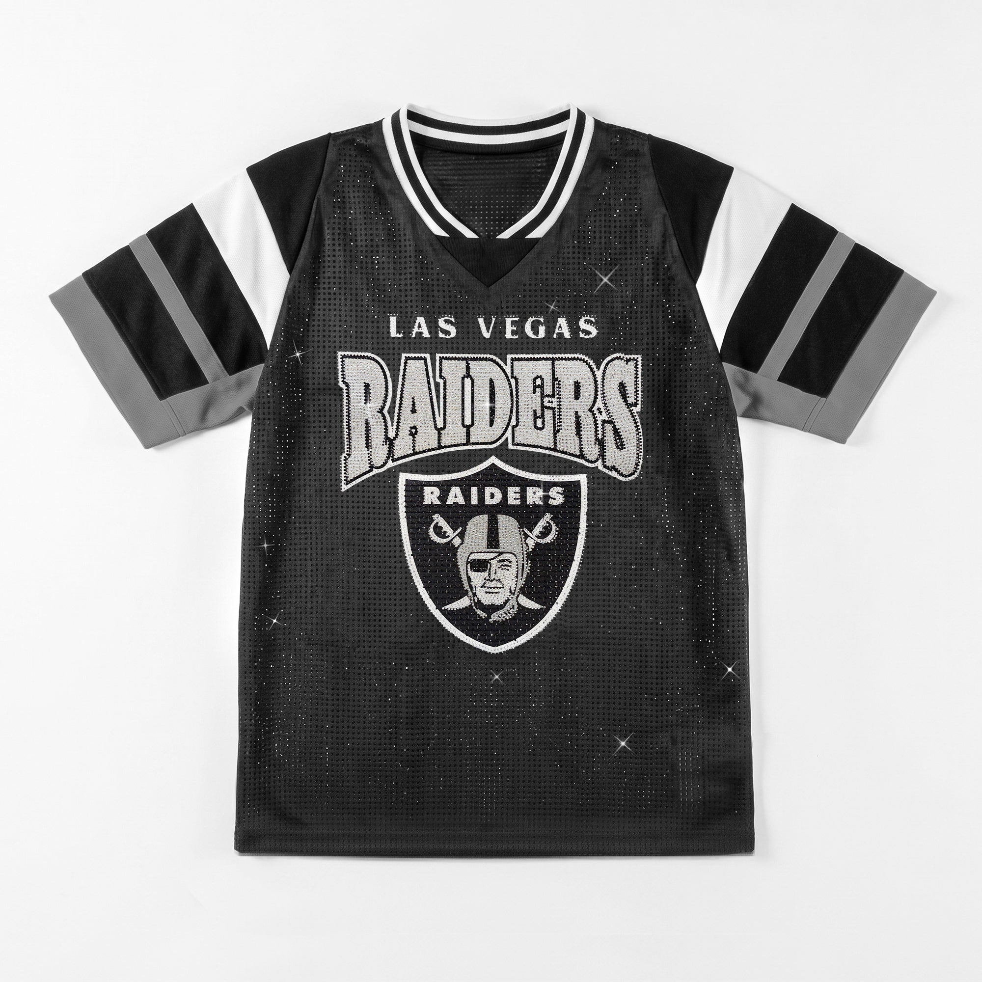 LAS VEGAS RAIDERS AMPED UP RHINESTONE FASHION TOP