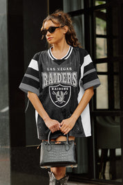 LAS VEGAS RAIDERS AMPED UP RHINESTONE FASHION TOP