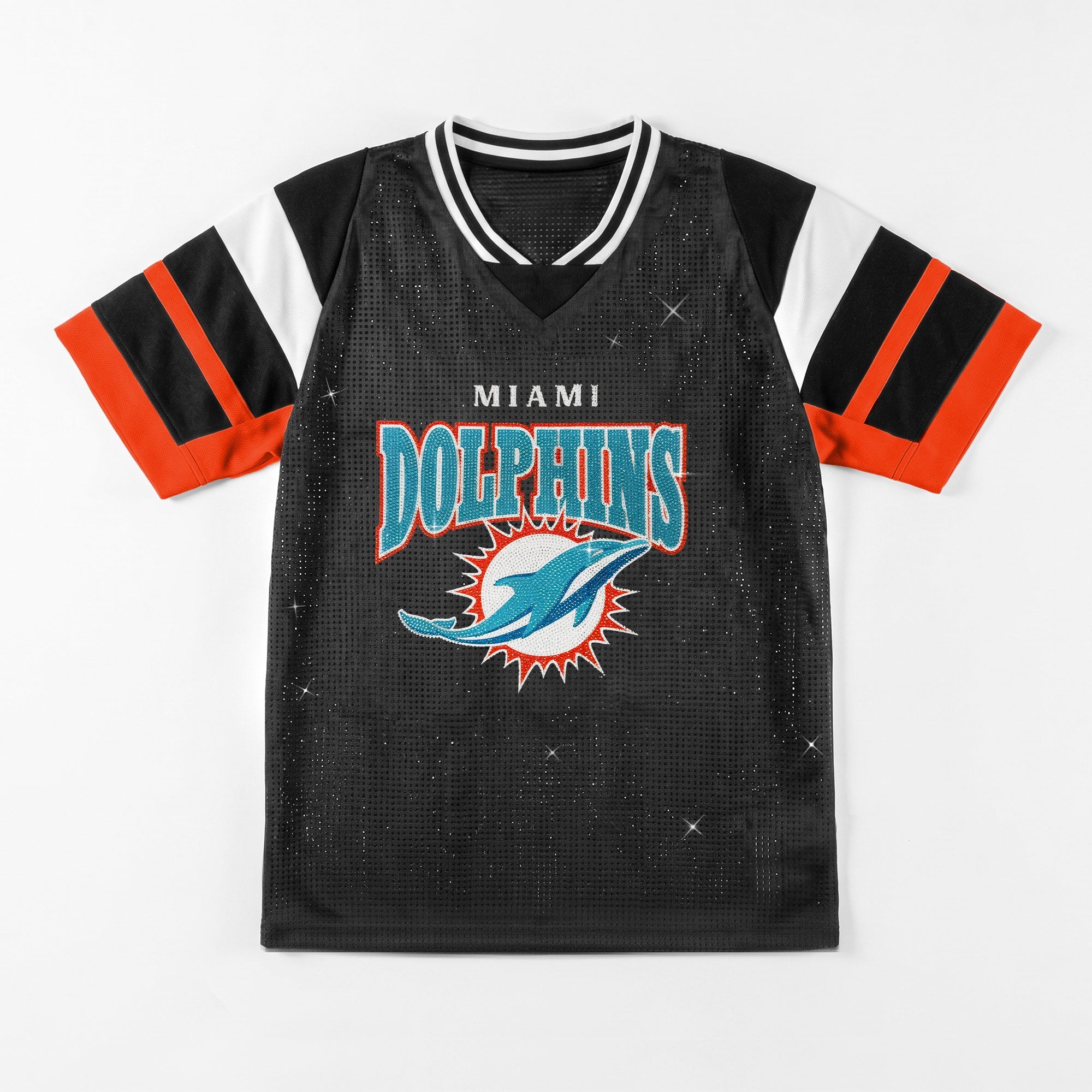 MIAMI DOLPHINS AMPED UP RHINESTONE FASHION TOP