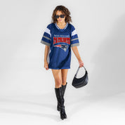 NEW ENGLAND PATRIOTS AMPED UP RHINESTONE FASHION TOP