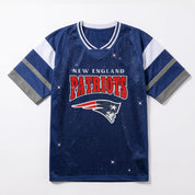 NEW ENGLAND PATRIOTS AMPED UP RHINESTONE FASHION TOP