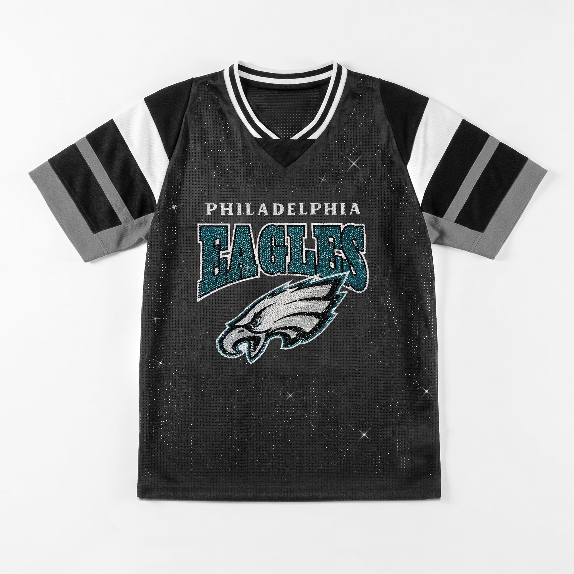 PHILADELPHIA EAGLES AMPED UP RHINESTONE FASHION TOP