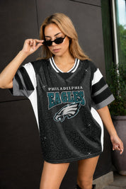 PHILADELPHIA EAGLES AMPED UP RHINESTONE FASHION TOP