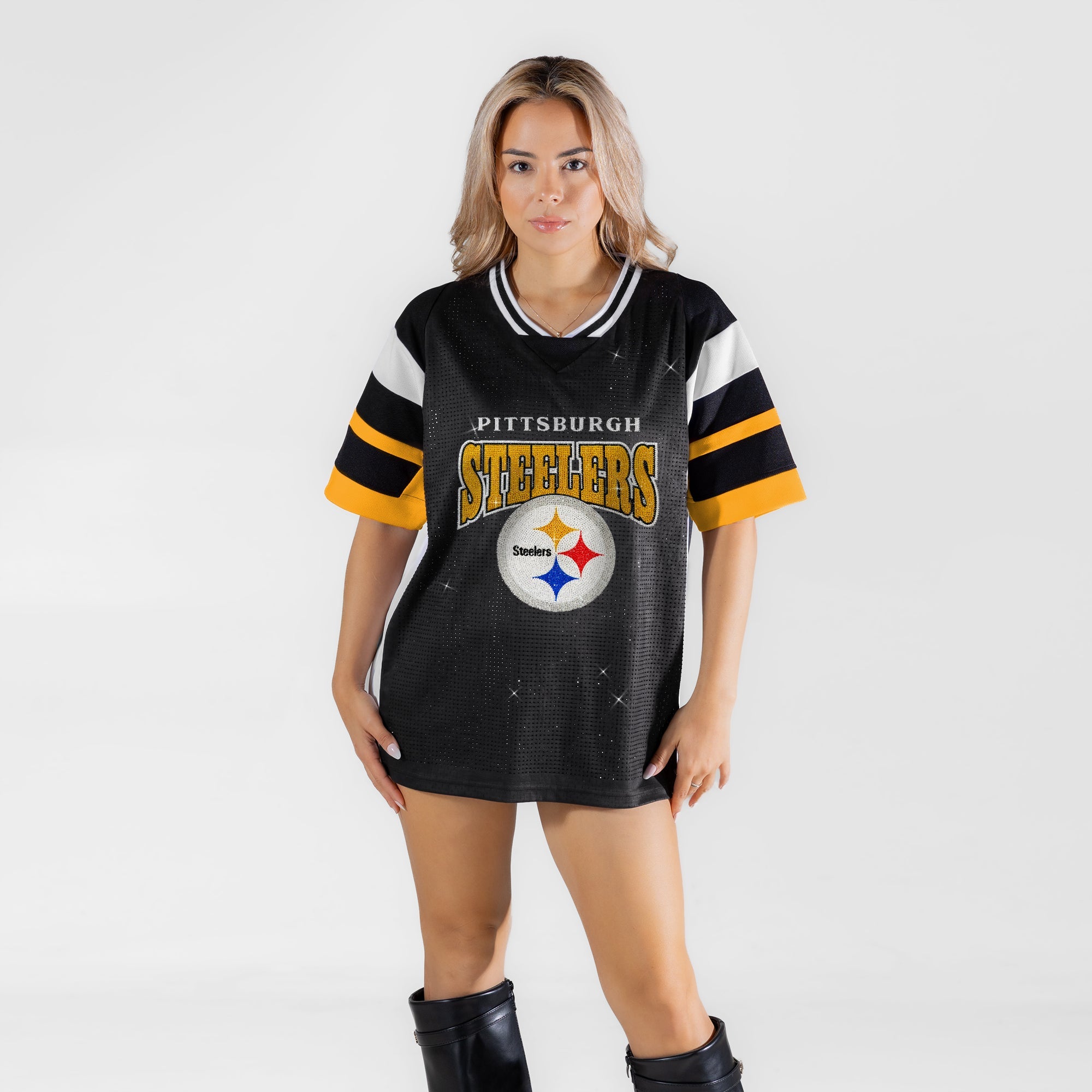 PITTSBURGH STEELERS AMPED UP RHINESTONE FASHION TOP